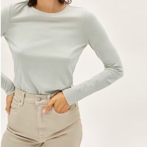 Everlane organic cotton long-sleeve crew, small